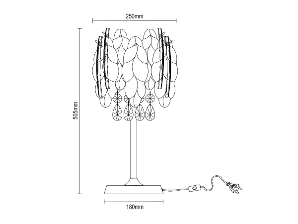 GURU krištáľová stolná lampa 505 - V20105 10