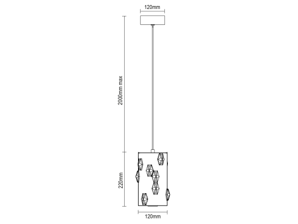 CLARIS závesná krištáľová lampa 120 - V30001 7