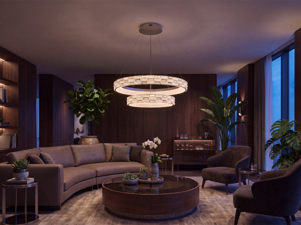 ALBERTO hanging crystal chandelier 820+550 - V30133 1