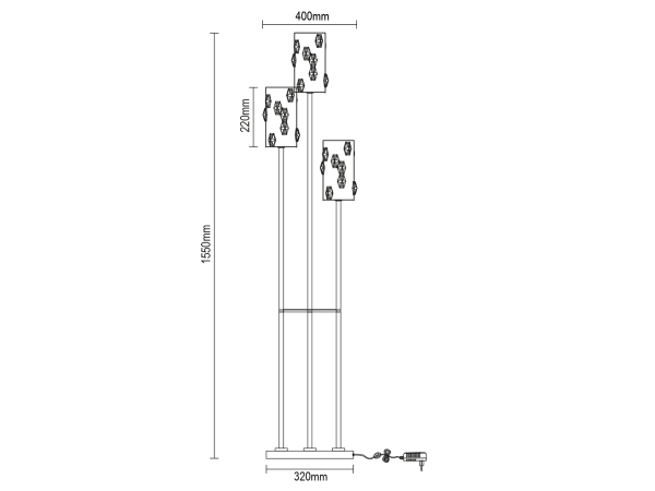 CLARIS stojaca krištáľová lampa - V30012 10