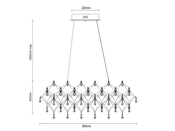 JOYA 900 Crystal Pendant Light - V40011 10