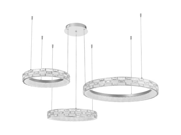 ALBERTO hanging crystal chandelier 820+620+550 - V30134