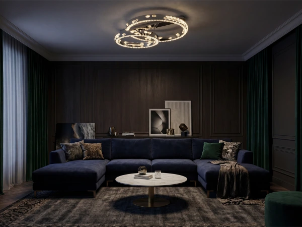 CLARIS ceiling crystal chandelier 800+600 - V30009 2