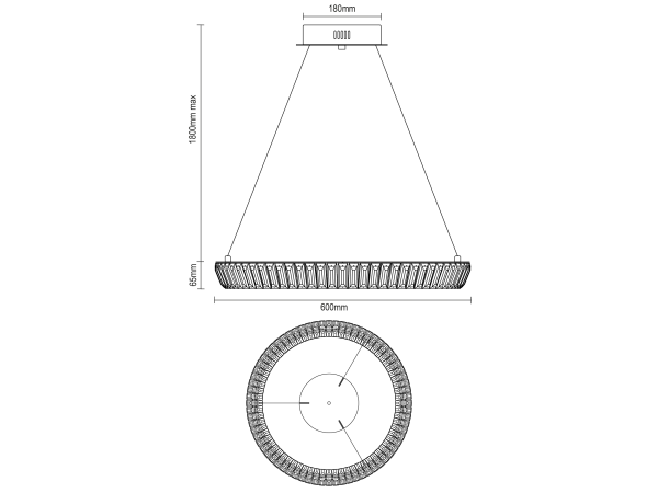 LETICIA hanging crystal chandelier 600 - V30122 6