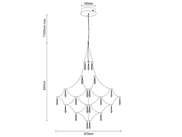JOYA 870 Crystal Pendant Light - V40086S 9