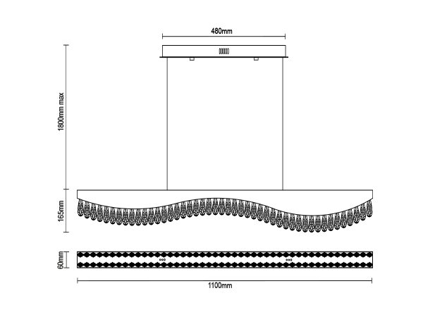 AURORA závesný krištáľový luster 1100 - V30071 6