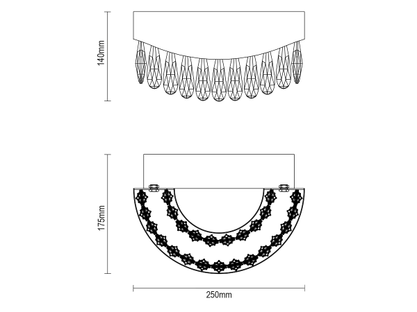 AURORA nástenný krištáľová lampa - V30081 4