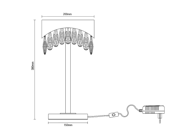 AURORA Stolná krištáľová lampa 380 - V30082 7