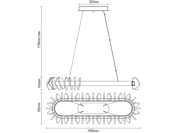 PIKASO hanging crystal chandelier 1050 - V30021 15
