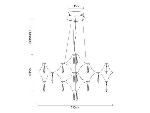 JOYA 730 Crystal Pendant Light - V40032S 8
