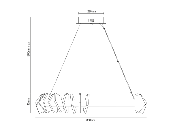 PIKASO hanging crystal chandelier 800 - V30024 13