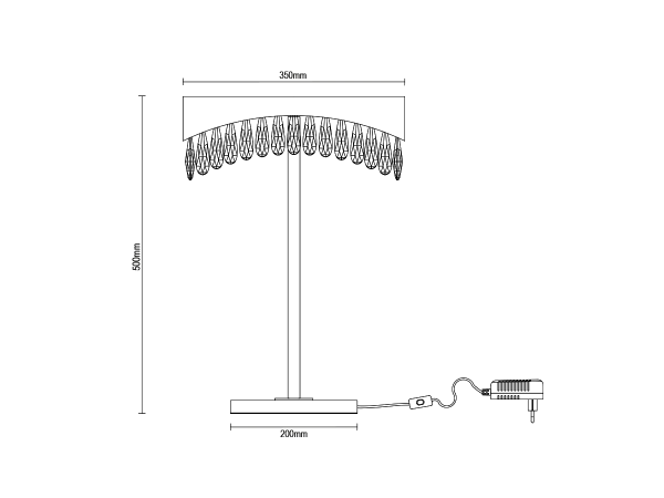AURORA stolná krištáľová lampa 500 - V30083 8