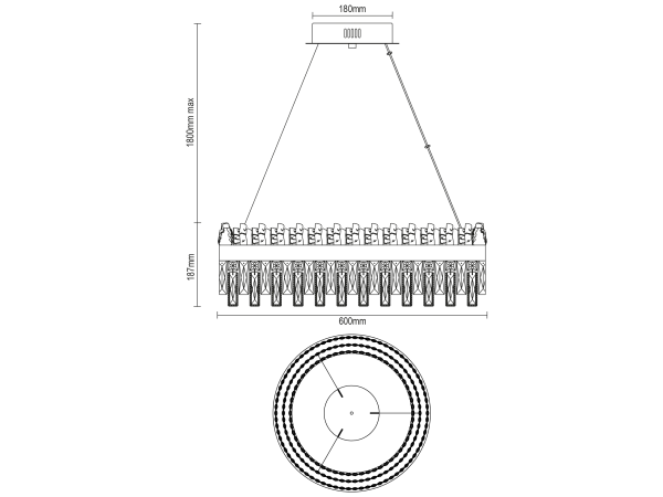 ROCOCO hanging crystal chandelier 600 - V30102 8