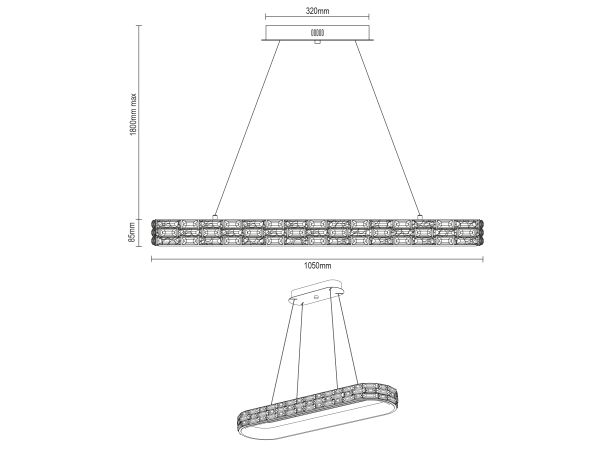 ALBERTO hanging crystal chandelier 1050 - V30130 5