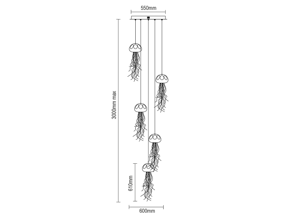 MEDUSA hanging crystal chandelier - V30061 8