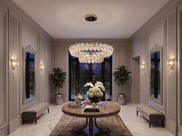 GLORIA hanging crystal chandelier 1000+600 - V30115 2