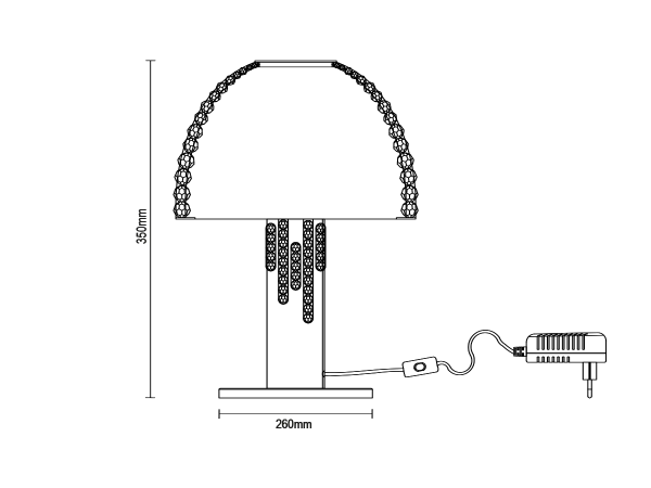 KATRIA stolná krištáľová lampa 350 - V30046 8